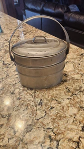 Cubo de lonchera vintage Wearever de aluminio apilable para mineros de carbón - Imagen 1 de 8