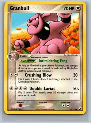 Pokemon TCG Granbull #39/115 READ CCG EX Unseen Forces - Image 1 of 2