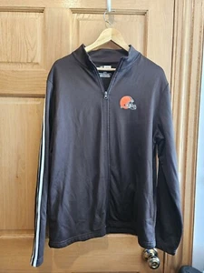 NFL Team Apparel Men's Cleveland Browns Full Zip Pullover Jacket Brown/Orange- L - Picture 1 of 3