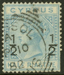 Cyprus 1882 Scott # 16 USED - Clipped Perfs - Bild 1 von 1