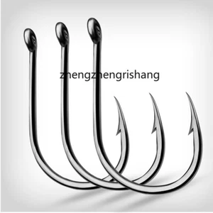 100-500pcs Fishing Single Hook 3#-15# High Qulity High Carbon Steel Jig Big Hook - Picture 1 of 56