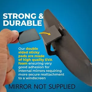 2x Windscreen Strong Sticky Adhesive Pads For Car Rear View Mirror Dash Cam Fix - Picture 1 of 5