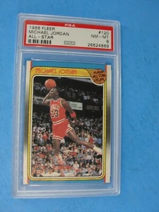 1988 FLEER MICHAEL JORDAN #120 PSA 8 ALL-STAR Slam Dunk Epic Jumpman Card!!! - Picture 1 of 3