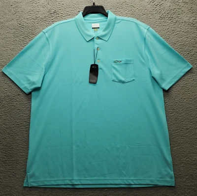 Camisa Polo Greg Norman Play Dry Hombres 2XL Verde Golf Rendimiento Abertura Lateral Popover Foto 1 de 4