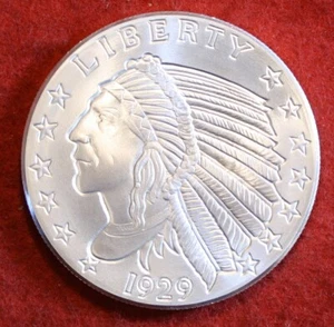 Incuse Indian design 2 oz .999% Silver Round Bullion Coin B1 - Picture 1 of 2