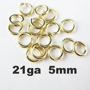 Anillos de salto abiertos Vermeil, 21 ga,5 mm, chapados en oro 18 K sobre plata esterlina (20 piezas) - Imagen 1 de 1