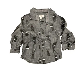 Cat & Jack Toddler Long Sleeve Rabbit in Hat Button Down Shirt NWT - 18m - Picture 1 of 2