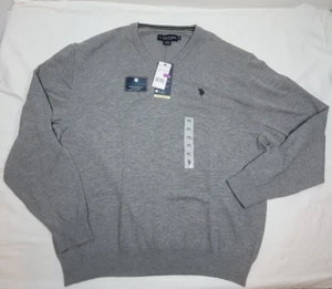 Neu mit Etikett US Polo Assn Herren Pullover meliert grau 2XL XXL Langarm - Bild 1 von 5