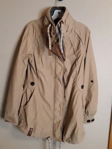 NAKETANO Women's Parka Jacket Size M Tan Insulated  Gold Braided Cords - Picture 1 of 13