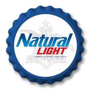 Natural Light Beer Bottle Cap Tin Metal Sign Man Cave Garage Bar Decor 18” Dia - Picture 1 of 1