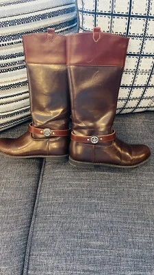 Tommy Hilfiger Andrea Hunter Marrón Oscuro Coñac Sillín Botas Talla 5 Foto 1 de 4