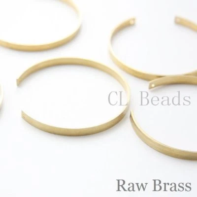 6 Pieces Raw Brass Curved Link - Half Circle-Open Circle 50x4mm (CW-1740C-T-41) - Image 1 of 4