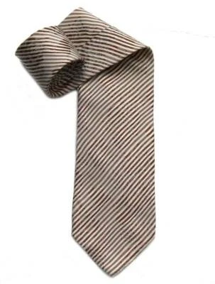 Corbata Emporio Armani italiana seda floral rayas marrón tostado blanco para hombre Foto 1 de 3