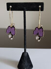 gold plated kidney wire earrings - butterly cat