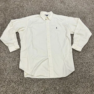Ralph Lauren Blake Mens Large Long Sleeve Button Down Shirt Cream Pony Casual - Picture 1 of 9