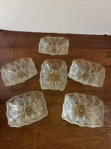 VTG 6-Indiana Glass “Paneled Daisy & Fine Cut” Berry Bon Bon Candy Nuts Dish - Picture 1 of 10