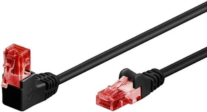 10 x câble patch CAT 6 1 x coudé à 90 °, U/UTP, noir ; câble patch CAT 6 1 x 90 ° g - Photo 1/4