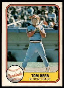 Carta Baseball 1981 Fleer #550 Tom Herr St. Louis Cardinals - Foto 1 di 2