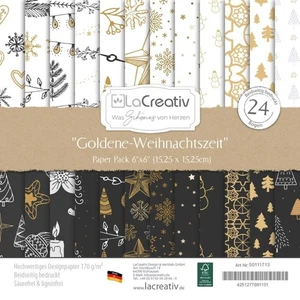 LaCreativ - Designpapier "Goldene Weihnachtszeit" Paper Pack 6x6" - 24 Bogen - Bild 1 von 3