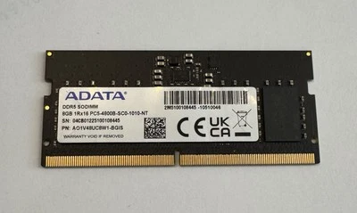 A-DATA Technology 8GB DDR5 4800 1Rx16 CL40B AO1V48UC8W1-BGIS PC5-38400 - Image 1 of 2