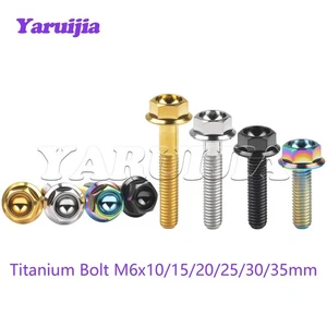 Perno de titanio M6x10/15/20/25/30/35 mm DIN6921 brida tornillo hexagonal Ti Gr5 sujetadores - Imagen 1 de 13