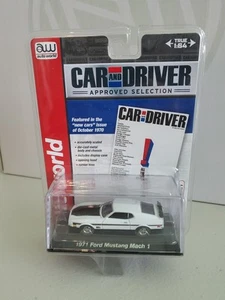 Auto World Car and Driver Release 1 - 1971 Ford Mustang Mach 1 in White - Picture 1 of 5