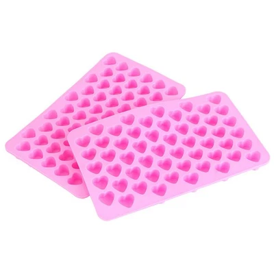 Hot 2 Pcs 7.1x4.2x0.5in NonStick Ice Cubes Tray Mould Coaster Mold Heart Shaped - Image 1 of 4