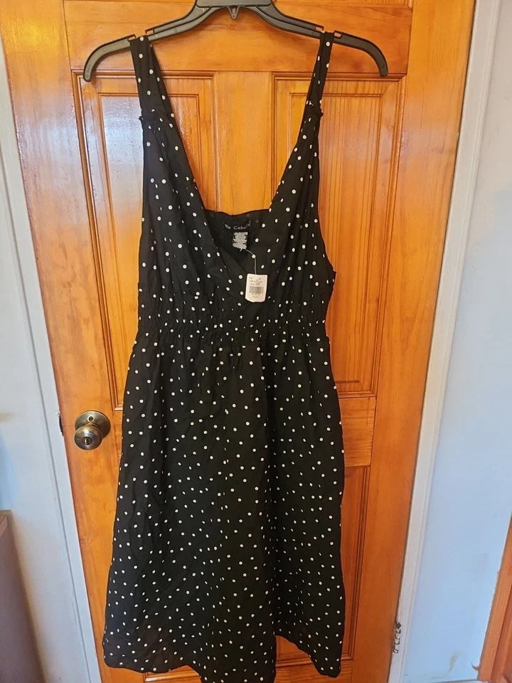 Vestido de Verano Mile Gabrielle Algodón Negro Blanco Lunares Talla 26W Nuevo con Etiquetas Mostrar Muestra Foto 1 de 4