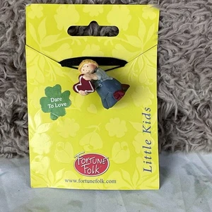 Annekabouke Necklace Little Kids DARE TO LOVE Boy Figure Figurine NEW Heart - Picture 1 of 6