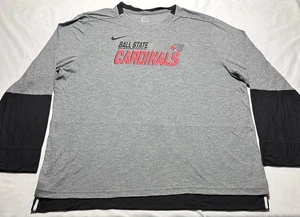Camisa Ball State Cardinals Nike Dri Fit Para Hombre 3XL XXXL Gris Negro BSU Manga Larga - Imagen 1 de 9