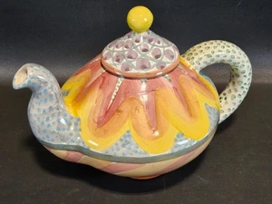 Mackenzie-Childs, Ltd. Vintage Pastel Easter Keukenhof Teapot - Picture 1 of 10