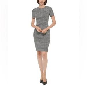 Vestido midi blanco y negro Calvin Klein talla 4 - Imagen 1 de 8