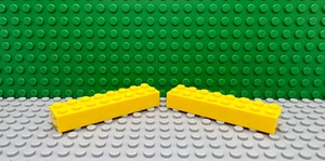 Lego 2 Yellow 2x8 Brick Block NEW - Picture 1 of 1