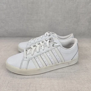 K-SWISS GALLEN III Triple White Silver Low Top Sneakers Lace Men Size 8 - Picture 1 of 7