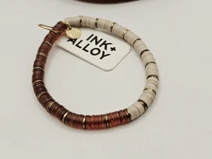 INK + ALLOY Grace Two Color Block Stretch Bracelet NEW Tan & Bronze ⭐️✨️ - Picture 1 of 11