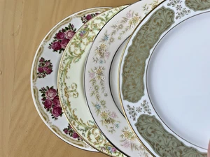 Set 4 Vintage Mismatched China Bread, Cake, 6.25'' Dessert Plates Mix #4A - Picture 1 of 14