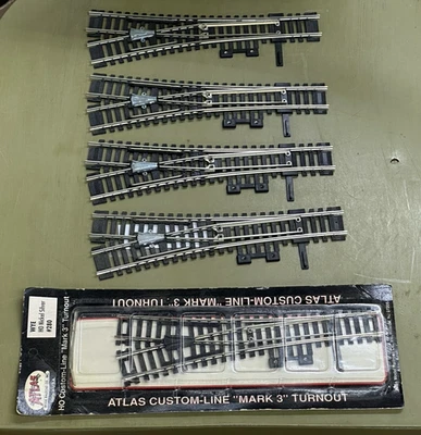 5 ATLAS CUSTOM LINE HO SCALE CODE 100 NICKEL SILVER WYE SWITCH TRACK- FREE SHIP - Image 1 of 3