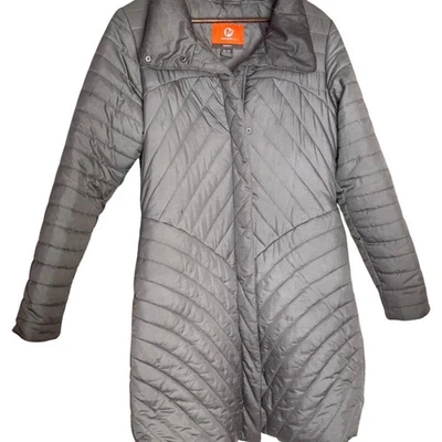 Women’s Grey Merrell Puffer Coat Long Length - Size Medium - Image 1 of 4