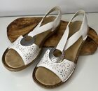 Rieker Sandals Womens 38 Slingback Strappy White Sandals Metal Detail Casual