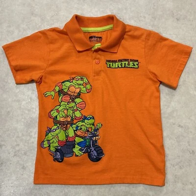 Teenage Mutant Ninja Turtles TMNT ✅ Boys Short Sleeve Graphic Polo Shirt ✅ Sz 6 - Image 1 of 4