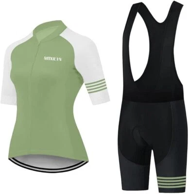 (Vendedor de EE. UU.) Conjunto de camisa de bicicleta de manga corta para mujer + juego de babero Foto 1 de 4