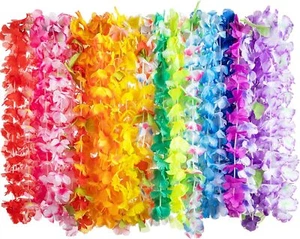 60 Counts Hawaiian Leis Bulk Tropical Flower Beach Luau Party Favors Decor - Picture 1 of 9