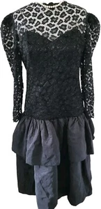 Authentic Christian Dior ROBES DU SOIR Vintage Black Classic Dress FR38 UK10 - Picture 1 of 17