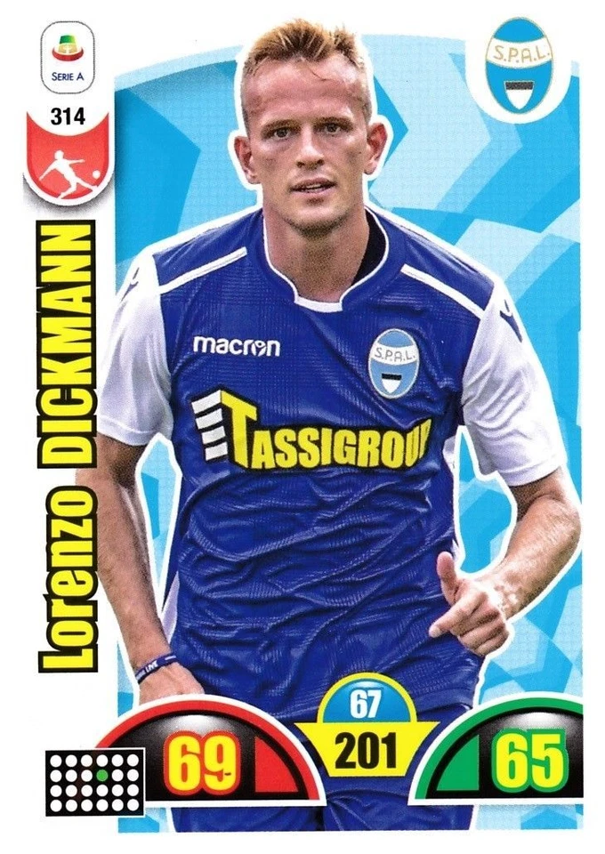 ADRENALYN CALCIATORI PANINI 2018 2019 18 19 CARD N.314 DICKMANN SPAL - Immagine 1 di 1