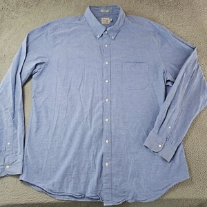 J Crew Shirt Mens XXL Tall 2XLT Blue Classic Oxford Preppy Cotton Long Sleeve - Picture 1 of 10