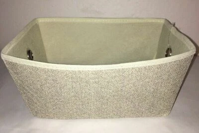 New Essentials Fabric Storage Organizer Container 11.42" x 7.48" x 5" Beige RARE - Image 1 of 4