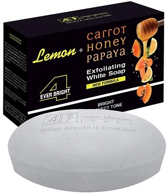 Lemon Carrot+ Honey + Papaya Exfoliating White Soap - Image 1 of 4