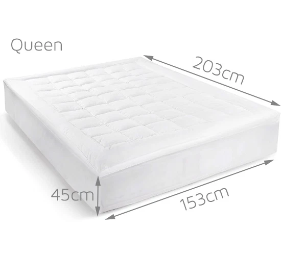 Queen Size-luxury Bamboo Ball Fibre Blend Pillowtop Mattress Topper / Protector