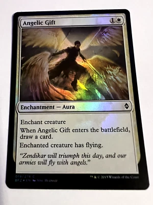 MTG Magic The Gathering Battle for Zendikar Angelic Gift common Foil LP - Image 1 of 2