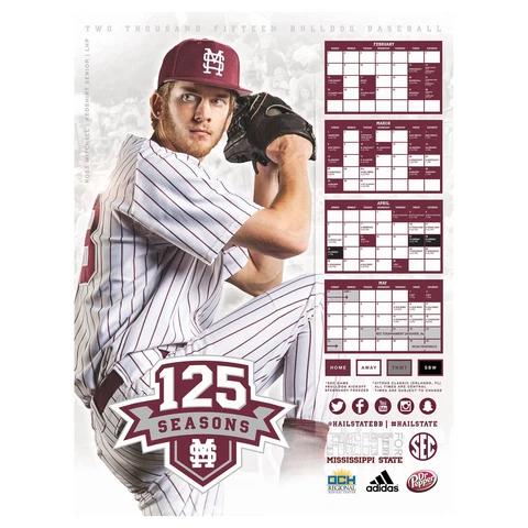 Mississippi State Bulldogs 2015 Baseball LHP Poster Cover